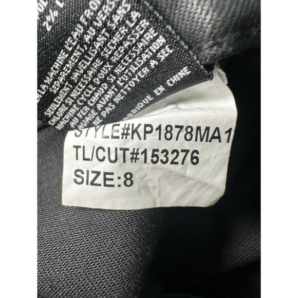 Kut from the Kloth Faux Black Leather Reese Ankle Straight Pants City Women 8 - Picture 7 of 10